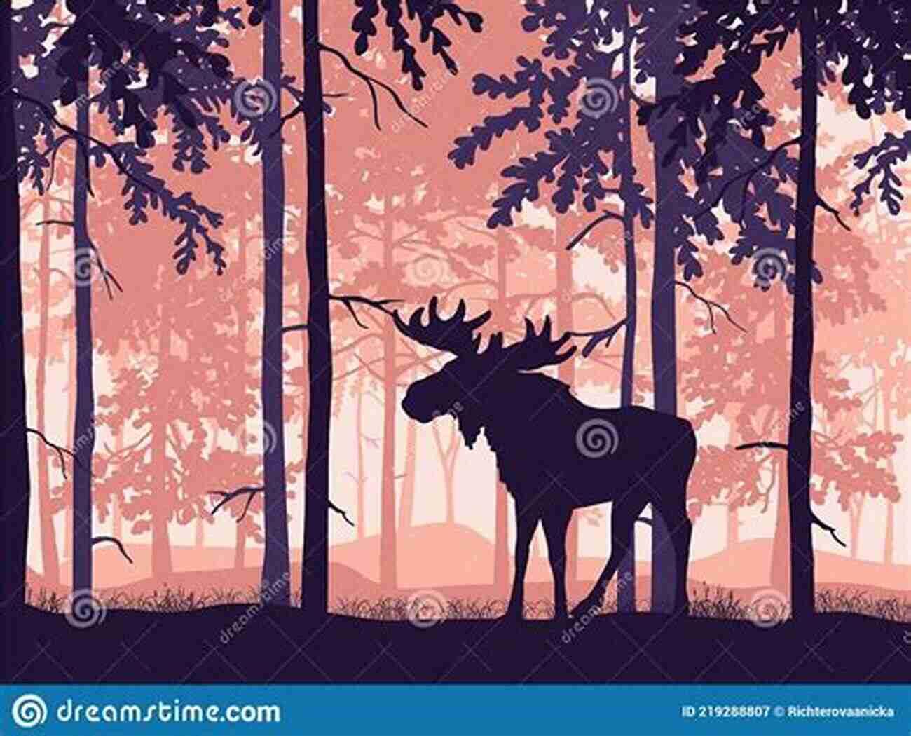 A Moose Standing Regally In A Misty Forest With Majestic Antlers Atop Its Head Moose (Little Big Stories 8)