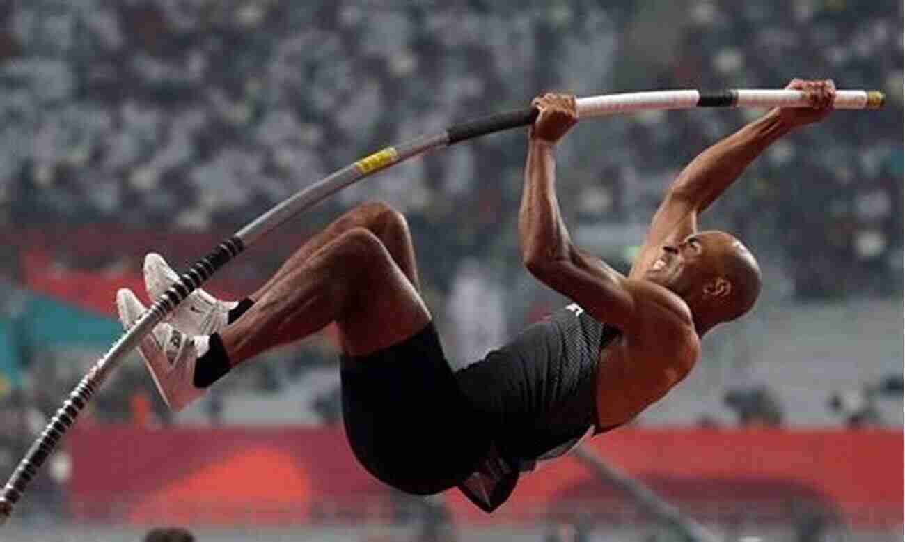 Athlete Breaking A World Record, An Exhilarating Moment Of Triumph And Accomplishment. Winning Jumps And Pole Vault