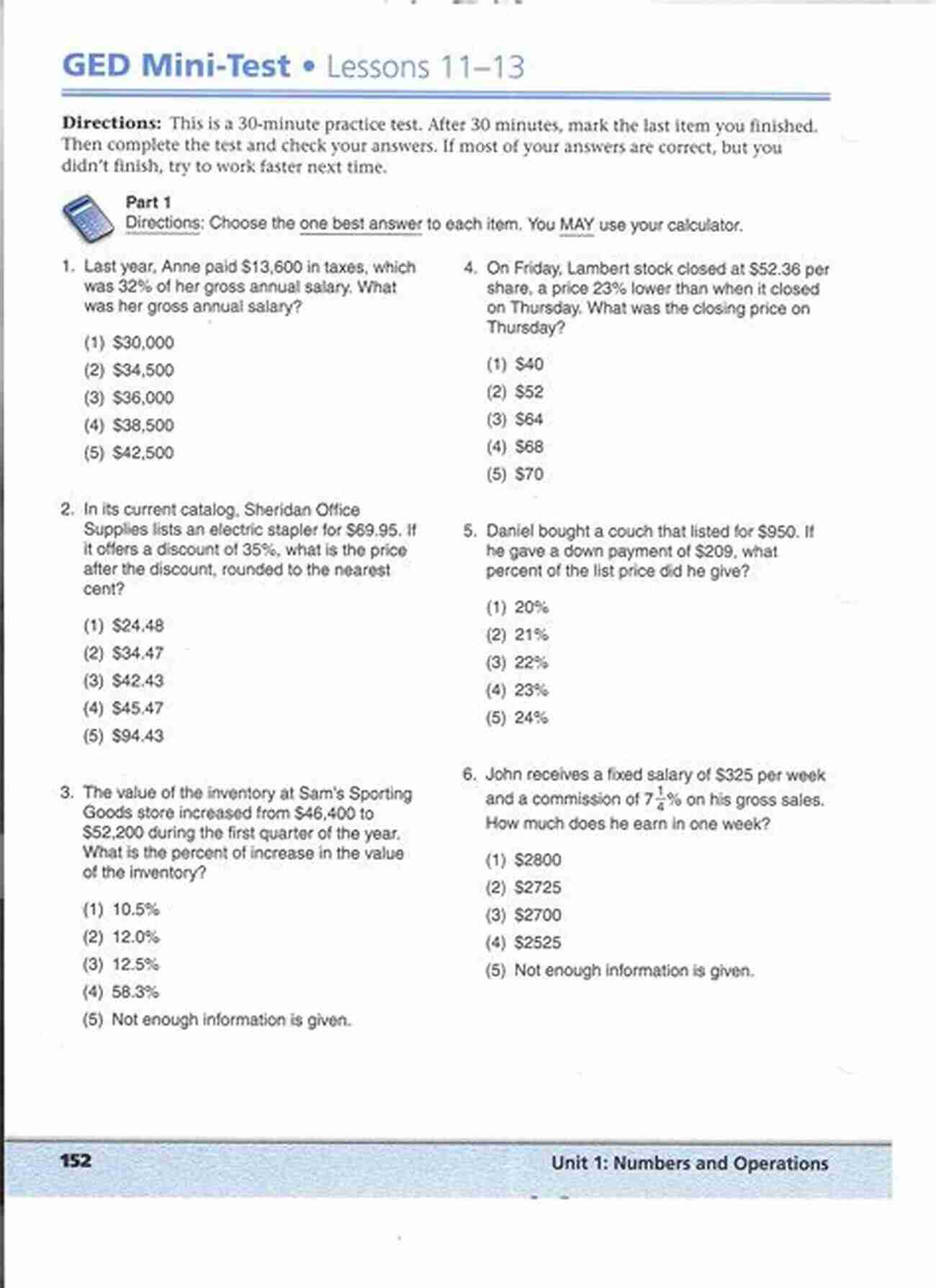 Canadian GED Practice Test Questions