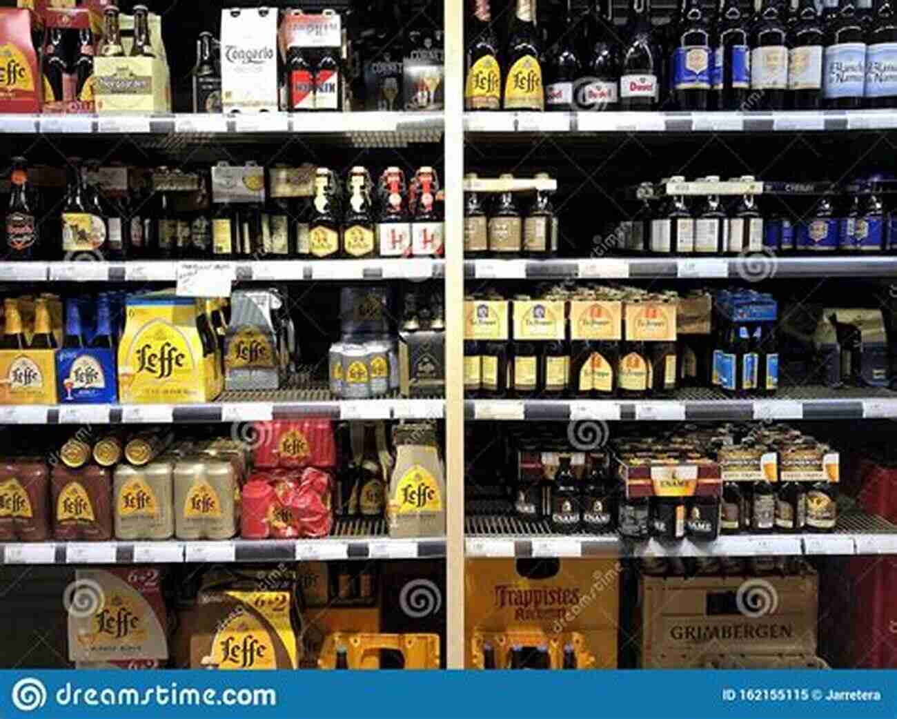 Colorful Assortment Of Belgian Beers. Belgium Travel Guide: With 100 Landscape Photos