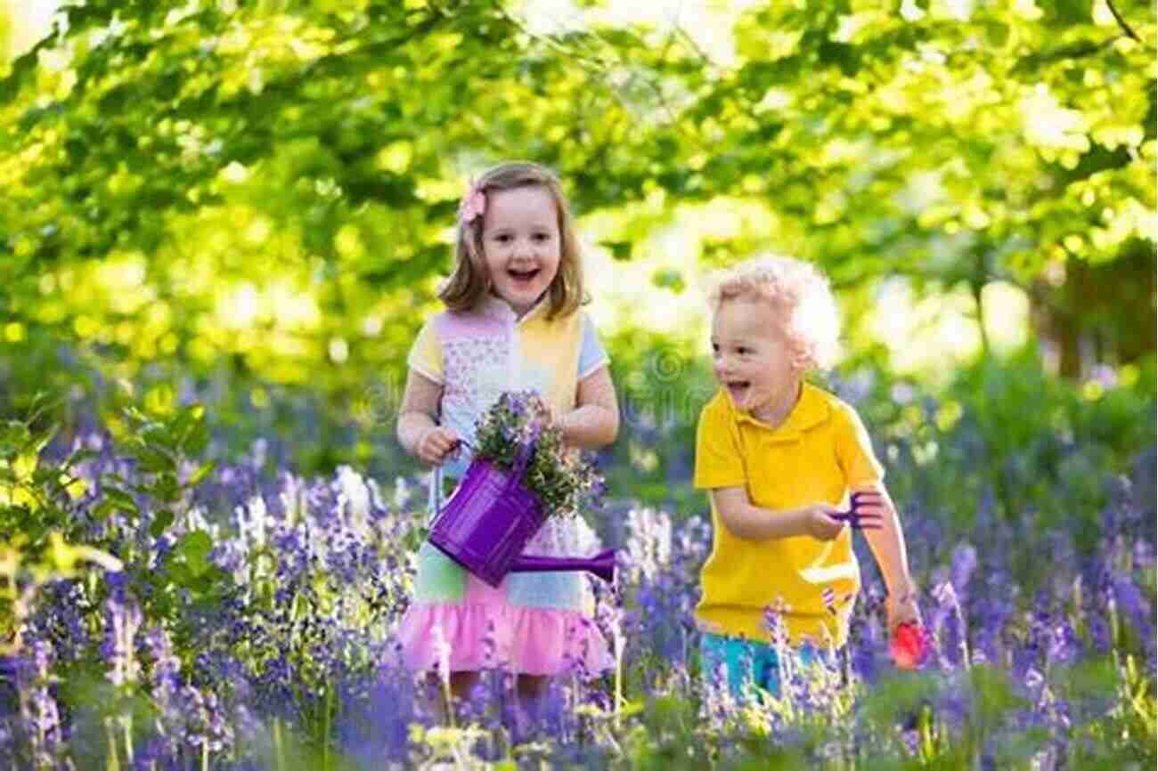 Enchanting Garden Filled With Blooming Flowers And Children Playing Around A Child S Verses Of Gardens