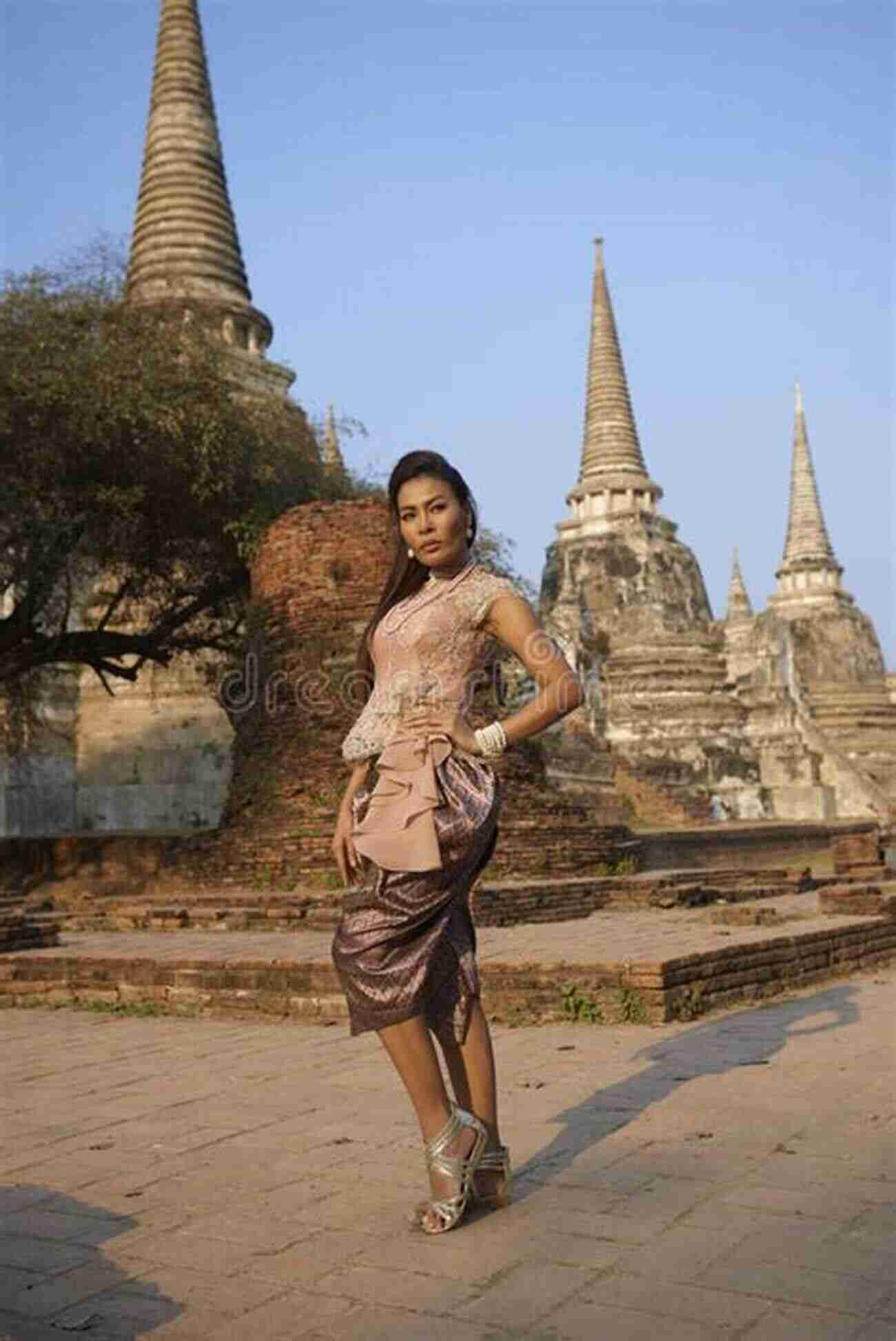 Grandma Margaret Posing In Front Of The Ancient Temples In Ayutthaya Grandma Goes To Thailand Stanley Vast