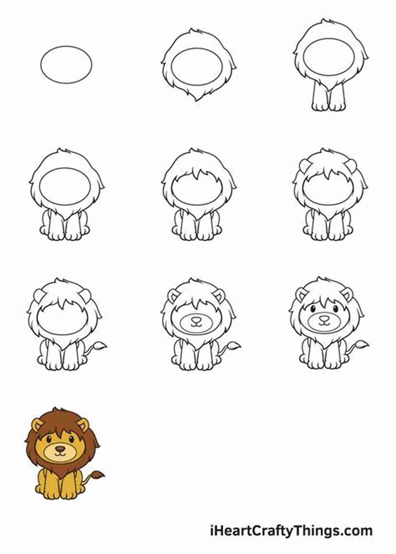 How To Draw A Majestic Lion Step By Step HOW TO DRAW ANIMALS (The Art Of Drawing 60 Types Of Cartoon Animals For Beginners)