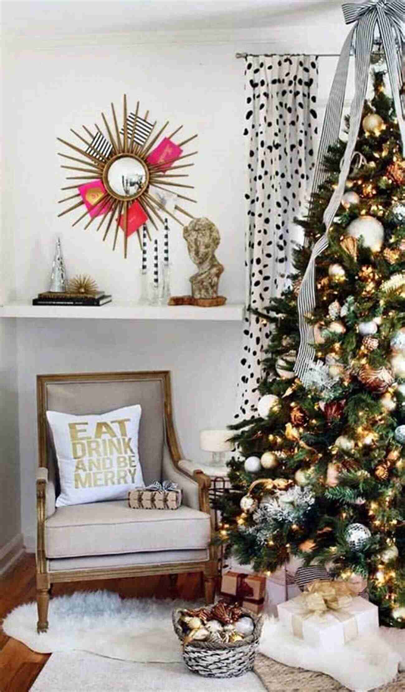 Illustration Of A Cozy Living Room Adorned With Christmas Decorations Twas The Evening Of Christmas ( Twas Series)