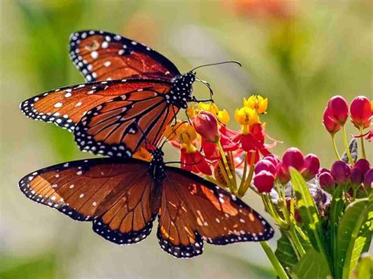 Little Monarch Butterflies Fluttering Around Colorful Flowers In A Picturesque Meadow Little Monarchs Of The World