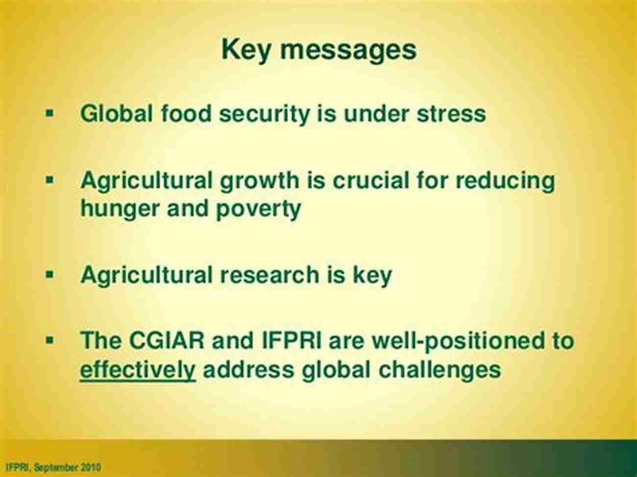 Positive Impacts Of Agricultural Advancements On Hunger Reduction. The End Of Hunger: Renewed Hope For Feeding The World