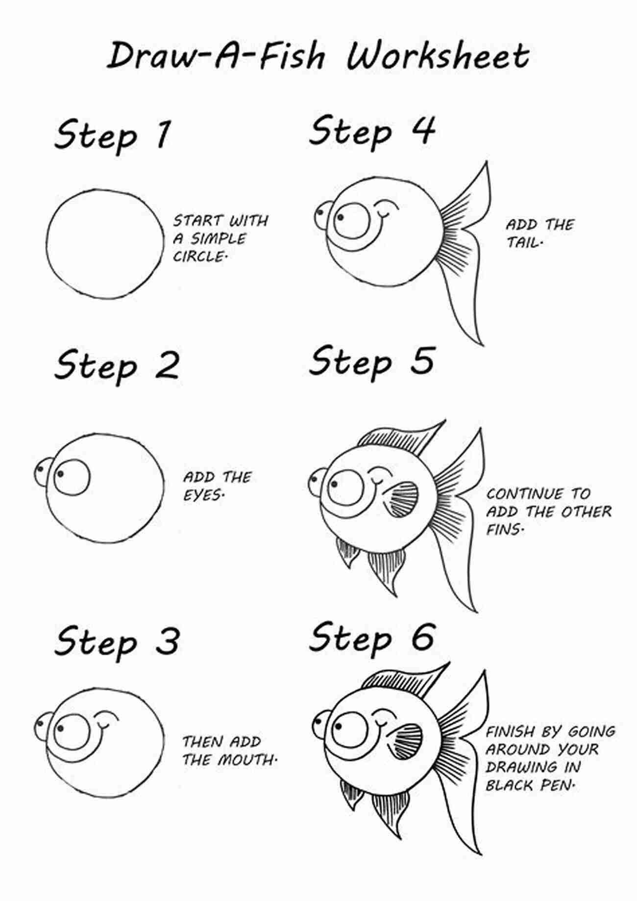 Step By Step Guide To Drawing A Fish Mommy Help Me Draw Fish