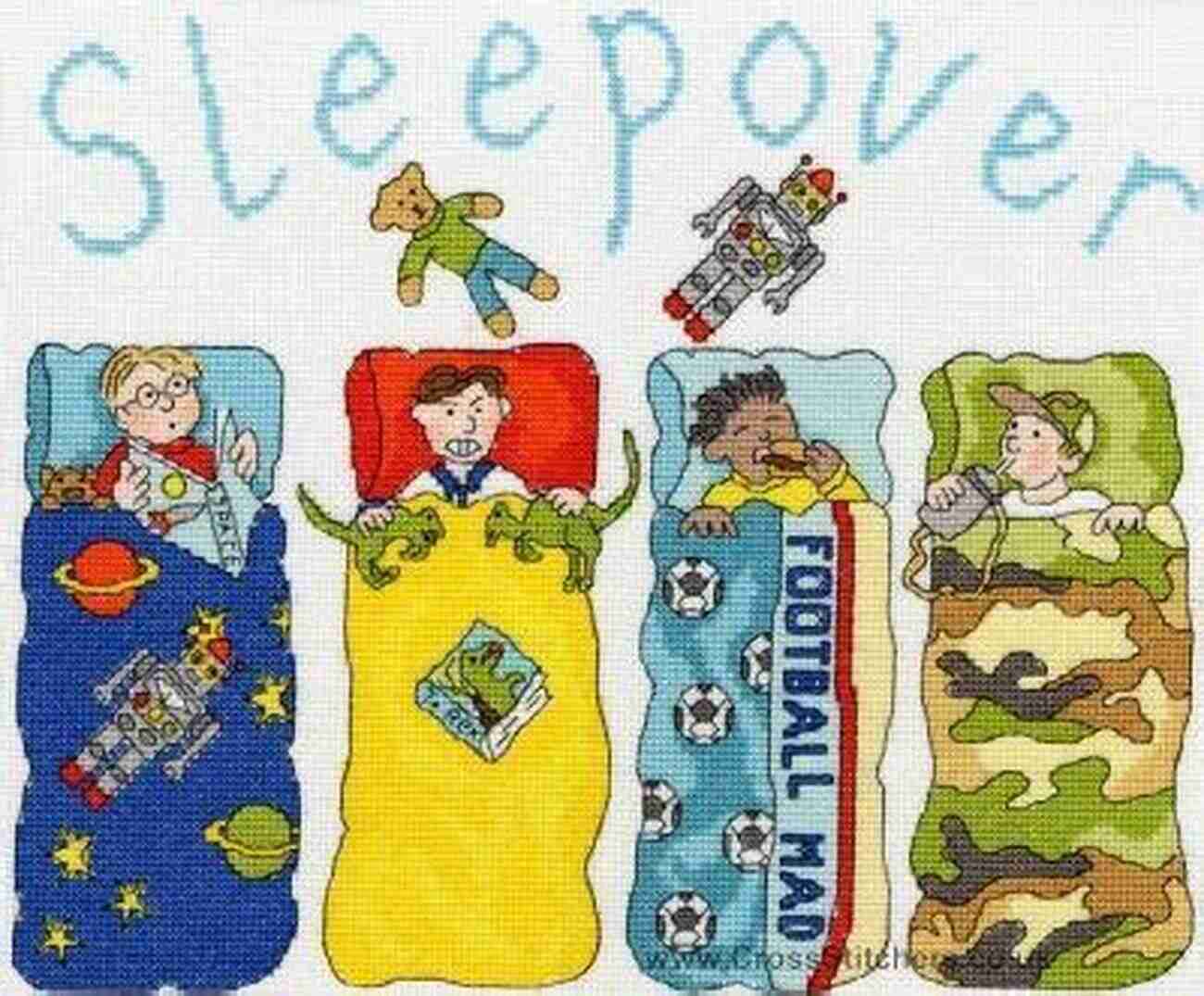 The Sleepover Cross Stitch Chart Sweet Dreams Collection The Sleepover Counted Cross Stitch Chart