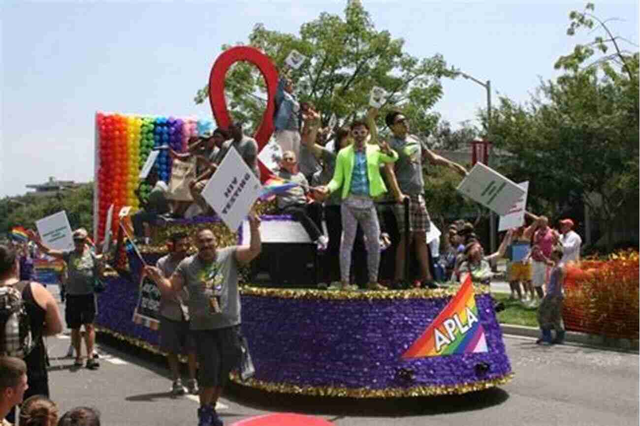 Vibrant Pride Parade Float Promoting LGBTQ+ Rights Before The Parade Passes By: Gower Champion And The Glorious American Musical