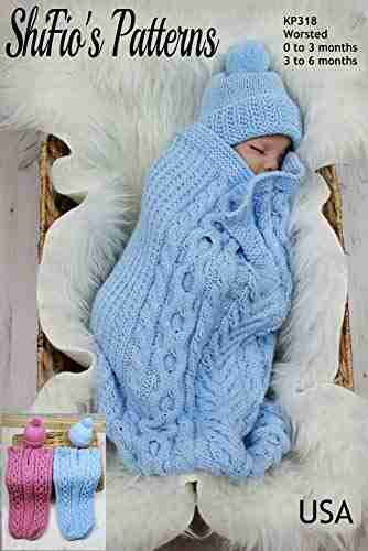 Knitting Pattern KP318 Aran Baby Cocoon And Hat 0 3mths 3 6mths USA Terminology