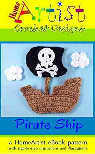 PIRATE SHIP Crochet Pattern Applique by HomeArtist Designs