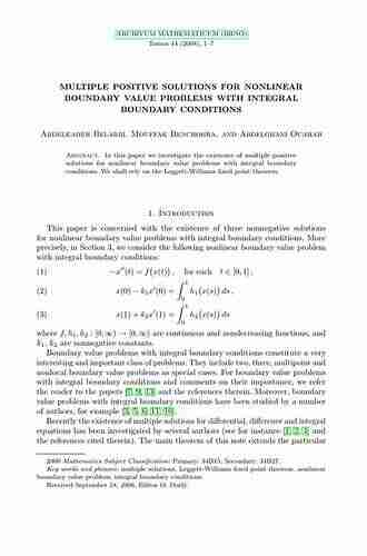 Multiple Solutions Of Boundary Value Problems: A Variational Approach (Trends In Abstract And Applied Analysis 1)